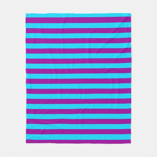 Blaue und Lila Streifengestaltung Fleecedecke (Vorderseite)