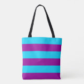 Blaue und Lila Streifengestaltung Tasche (Rückseite)