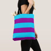 Blaue und Lila Streifengestaltung Tasche (Von Nahem)