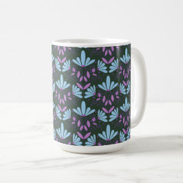 Blaue und lila Träume Blumenstrauß Tasse