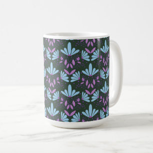 Blaue und lila Träume Blumenstrauß Tasse