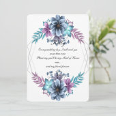 Blaue und Lila Trauzeugin der Wasserfarben Einladung (Stehend Vorderseite)