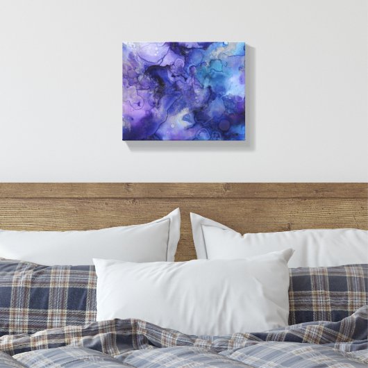 blaue und lila umhüllte Leinwand (Insitu (Schlafzimmer))