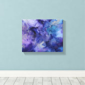 blaue und lila umhüllte Leinwand (Insitu (Holzboden))
