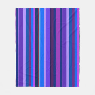 Blaue und lila vertikale Streifen Fleecedecke