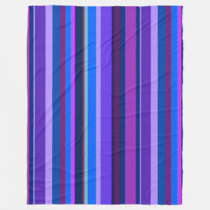 Blaue und lila vertikale Streifen Fleecedecke