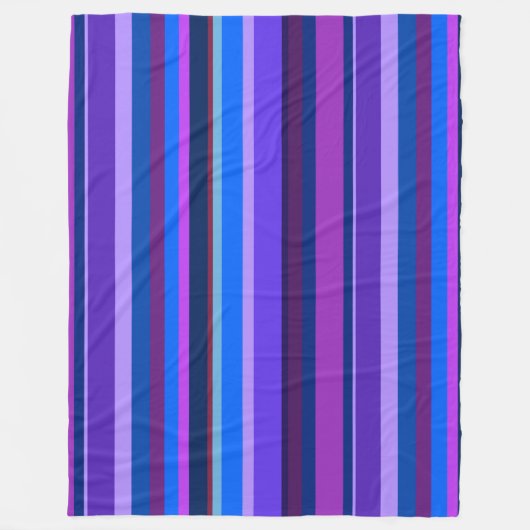 Blaue und lila vertikale Streifen Fleecedecke (Vorderseite)