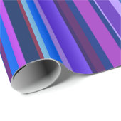 Blaue und lila vertikale Streifen Geschenkpapier (Rolleneckpunkt)