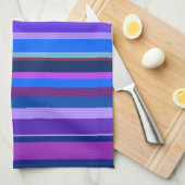 Blaue und lila vertikale Streifen Handtuch (Viertel Falte)