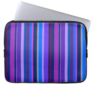 Blaue und lila vertikale Streifen Laptopschutzhülle
