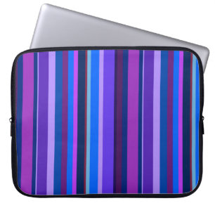 Blaue und lila vertikale Streifen Laptopschutzhülle