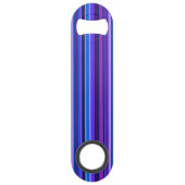 Blaue und lila vertikale Streifen Speed Flaschenöffner (Rückseite)