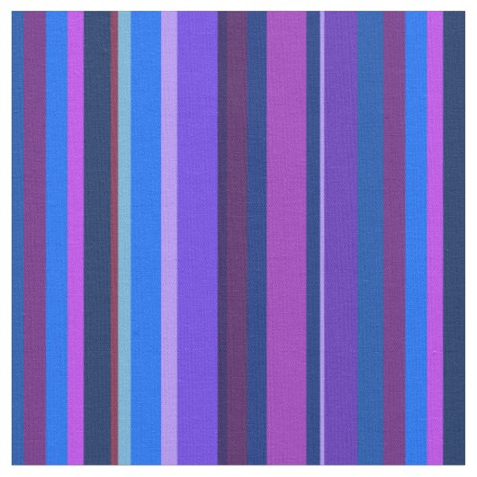 Blaue und lila vertikale Streifen Stoff (Nahaufnahme)