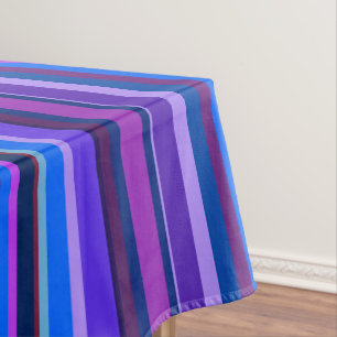 Blaue und lila vertikale Streifen Tischdecke