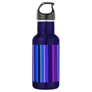 Blaue und lila vertikale Streifen Trinkflasche
