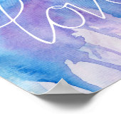 Blaue und Lila Wasserfarbe - Liebe | Poster (Ecke)