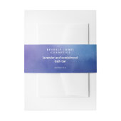 Blaue und Lila Wasserfarben-Seifenband Einladungsbanderole (Vorderseite Beispiel)