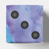 Blaue und Lila Watercolor-Würfel Hochzeit Geschenkschachtel (Oben)