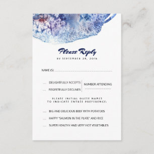 Blaue und lila Watercolors, die UAWG Karte Wedding