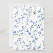 Blaue und Lila Wildblume - Lebensfeier Einladung (Rückseite)