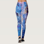 Blaue und Lila Yogopflanzen Leggings (Rückseite)