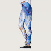 Blaue und Lila Yogopflanzen Leggings (Links)