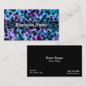 Blaue und lila Zellen auf schwarzem Hintergrund Visitenkarte (Vorne/Hinten)