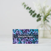 Blaue und lila Zellen auf schwarzem Hintergrund Visitenkarte (Stehend Vorderseite)