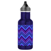 Blaue und lila Zickzackstreifen Edelstahlflasche (Rechts)