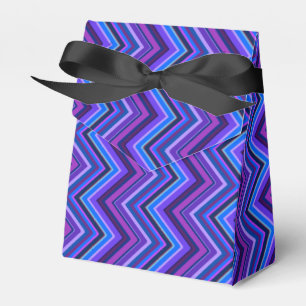 Blaue und lila Zickzackstreifen Geschenkschachtel