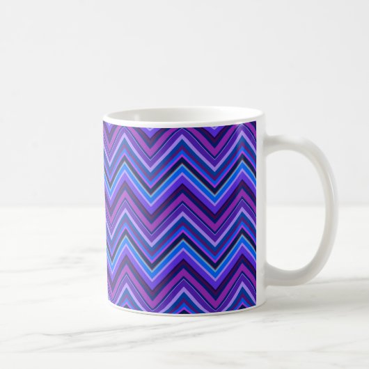 Blaue und lila Zickzackstreifen Kaffeetasse (Rechts)
