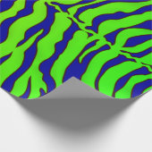Blaue und Limone Tigerstreifen - Tierwerbung Geschenkpapier (Ecke)