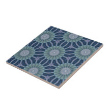 Blaue und marineblaue geometrische Kaleidoskop-Mus