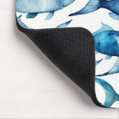 Blaue und marinierte Aquarellfische | Uferecke Mousepad (Ecke)