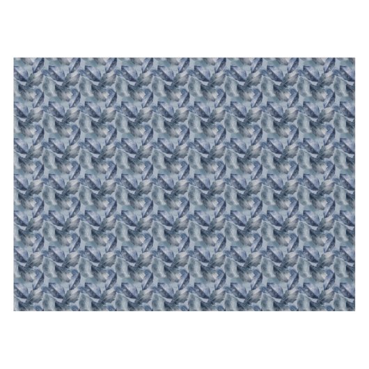 Blaue und Navy-Blätter nur auf blauem Hintergrund Tischdecke (Vorderseite (Horizontal))