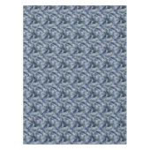 Blaue und Navy-Blätter nur auf blauem Hintergrund Tischdecke (Vorderseite)