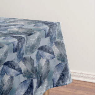 Blaue und Navy-Blätter nur auf blauem Hintergrund Tischdecke