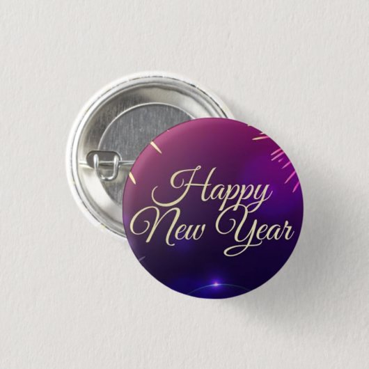 Blaue und neue Neujahrs-Pins Button (Vorne & Hinten)