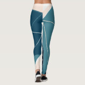 Blaue und neutrale Geometrie Leggings (Rückseite)