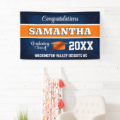 Blaue und Orange Abschlussfeier Banner (Insitu)