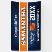 Blaue und Orange Abschlussfeier Banner (Vertikal)