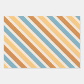 Blaue und orange diagonale Retrostreifen Geschenkpapier Set (Vorderseite 3)