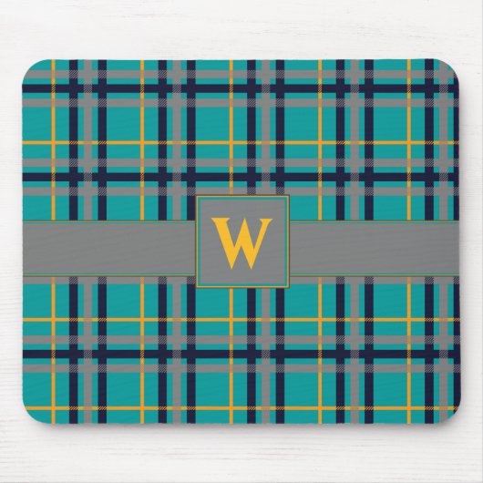 Blaue und orange Karierte Mousepad (Vorne)