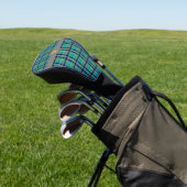 Blaue und orange Karierte Treiberabdeckung Golf Headcover (In SItu)
