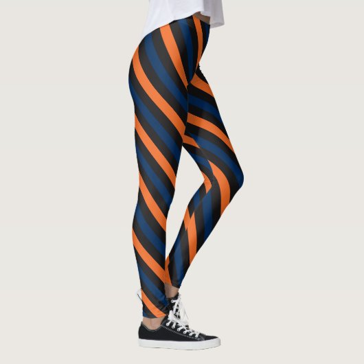 Blaue und orange kleine diagonale leggings (Rechts)