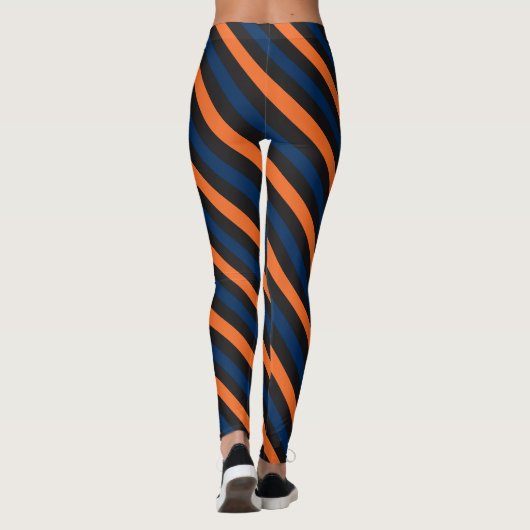 Blaue und orange kleine diagonale leggings (Rückseite)