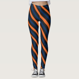 Blaue und orange kleine diagonale leggings