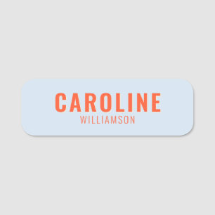Blaue und orange Retro-Typografie kreativ modern Namensschild