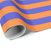 Blaue und orange Streifen Geschenkpapier (Rolleneckpunkt)