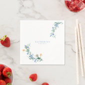 Blaue und orange Wildblume kundenspezifisches Brau Serviette (Beispiel)